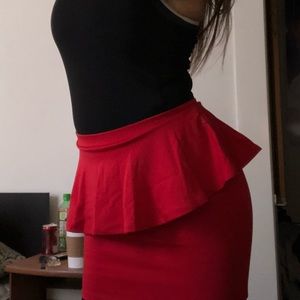 Cute Mini Red Pencil Skirt
